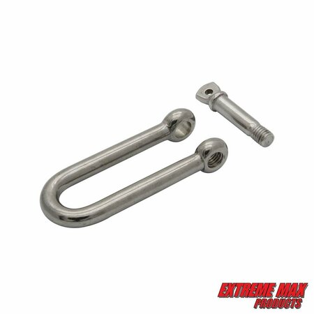 Extreme Max Extreme Max 3006.8204.4 BoatTector Stainless Steel Long D Shackle - 5/16", 4-Pack 3006.8204.4